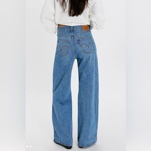 Levi's Medium Blue High-Rise Wide Leg Jeans